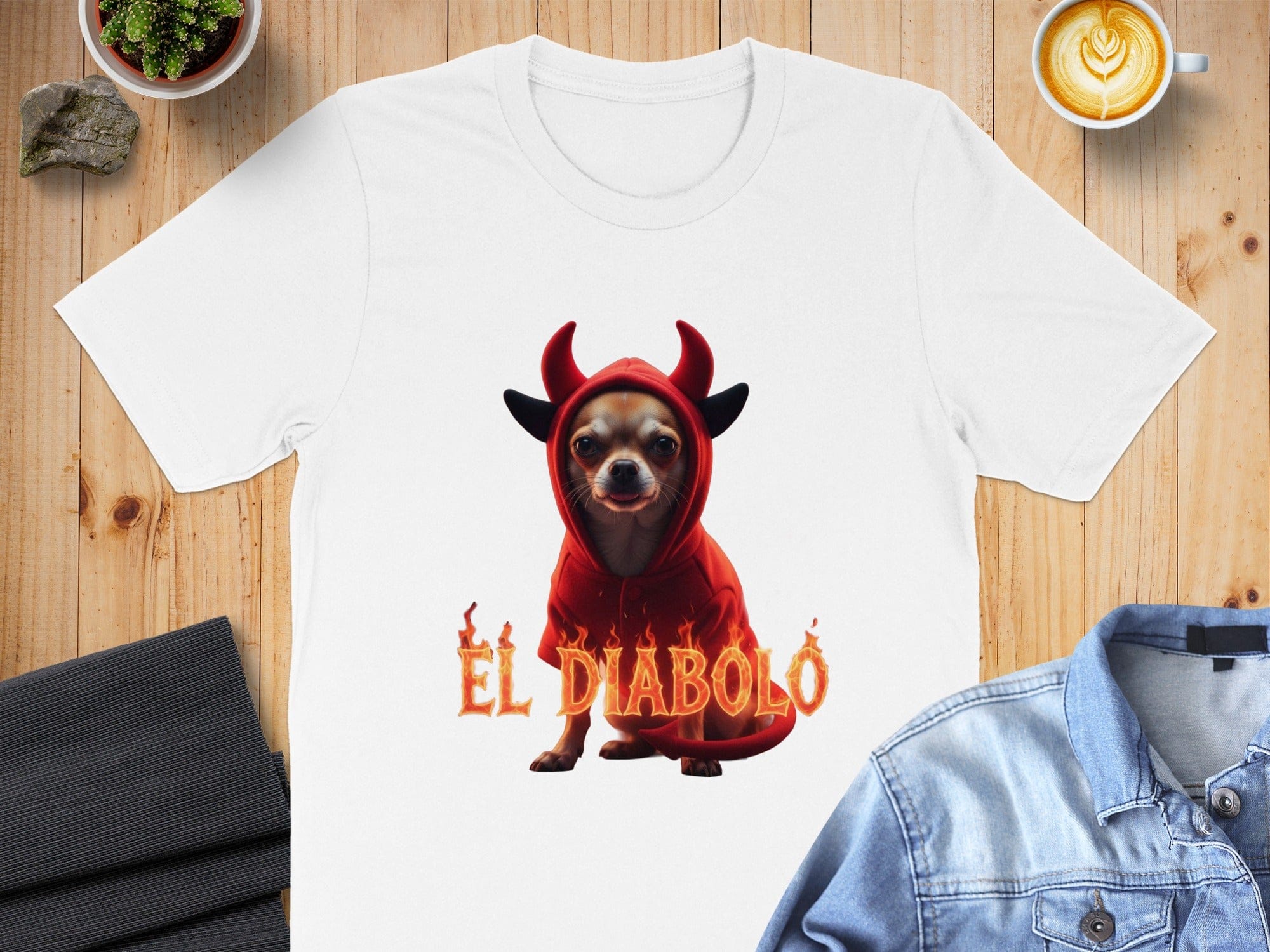 El Diablo Chihuahua in Red Devil Hoodie Shirt