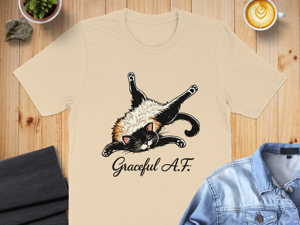 Graceful A.F. Cat Illustration T-Shirt