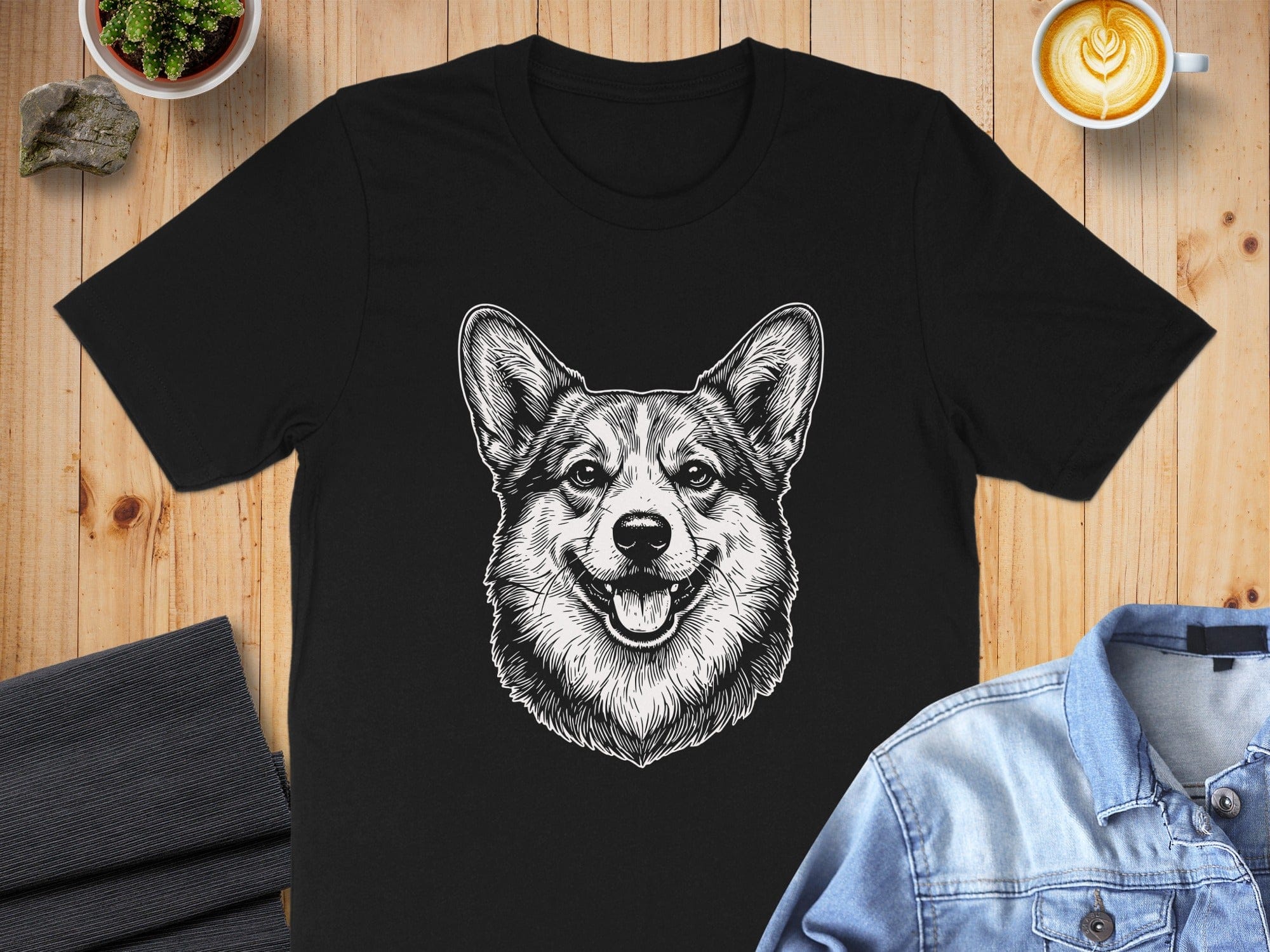 Corgi Dog Graphic Tee with Detailed Illustration Product