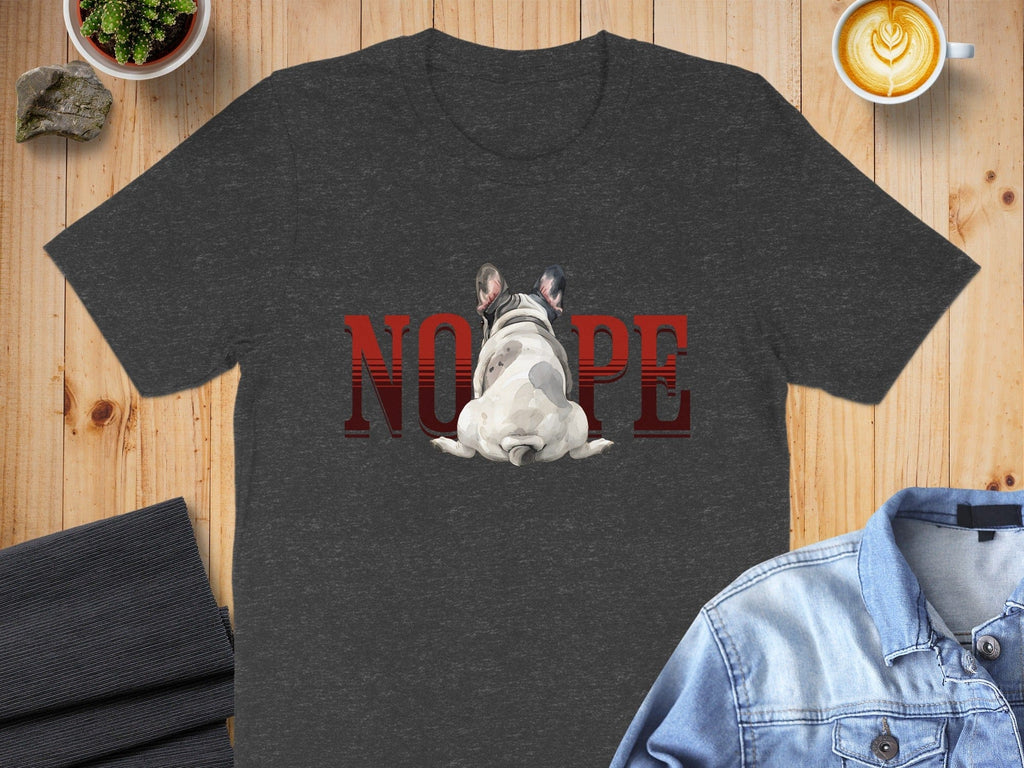 Nope Bulldog Graphic Tee Shirt for Casual Wear