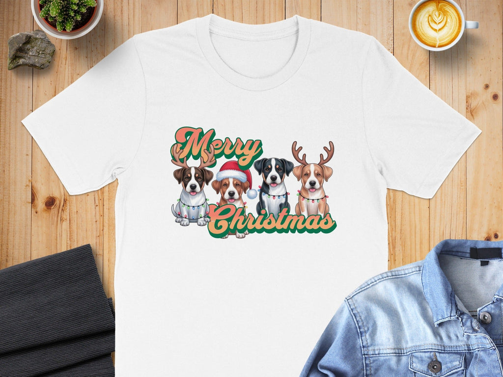 Cute Dogs Merry Christmas T-shirt for Festive Season