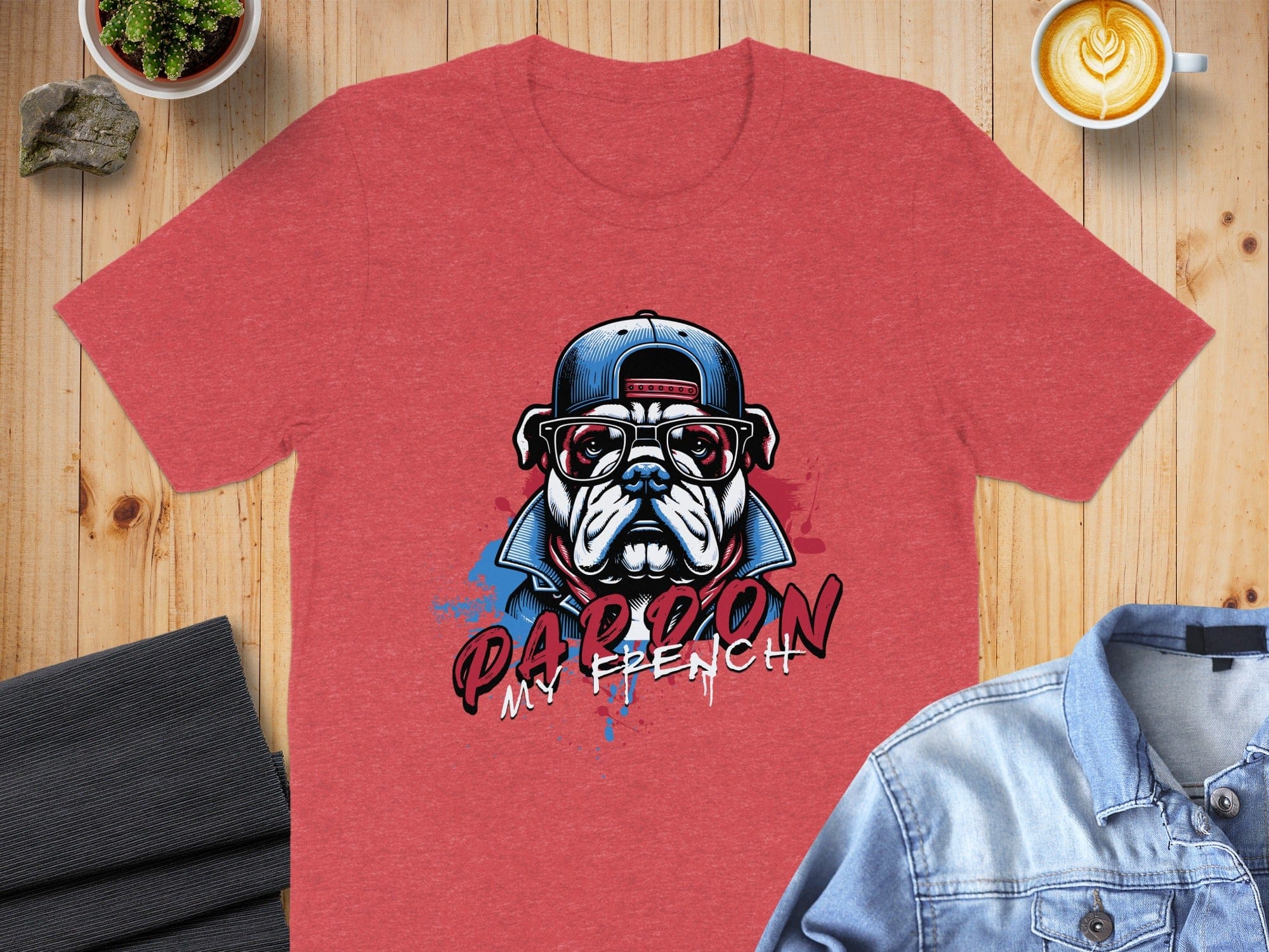 Pardon My French Bulldog Cartoon Graphic T-Shirt