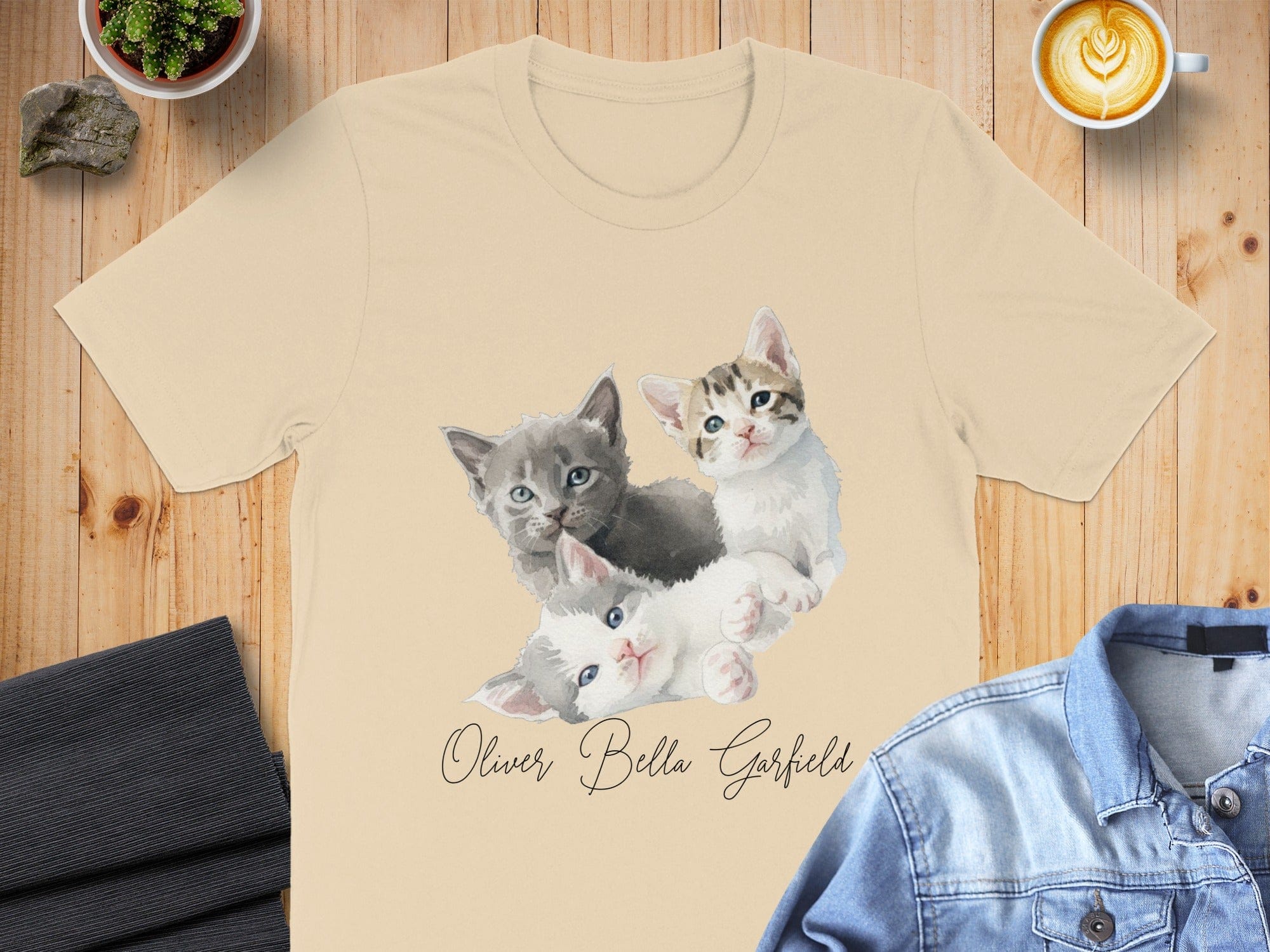 Cute Oliver Bella Garfield Cat Lovers T-Shirt