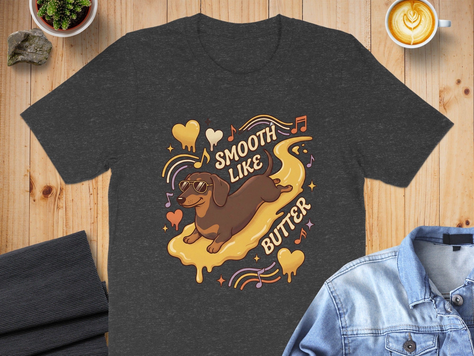 Smooth Like Butter Dachshund Graphic T-shirt