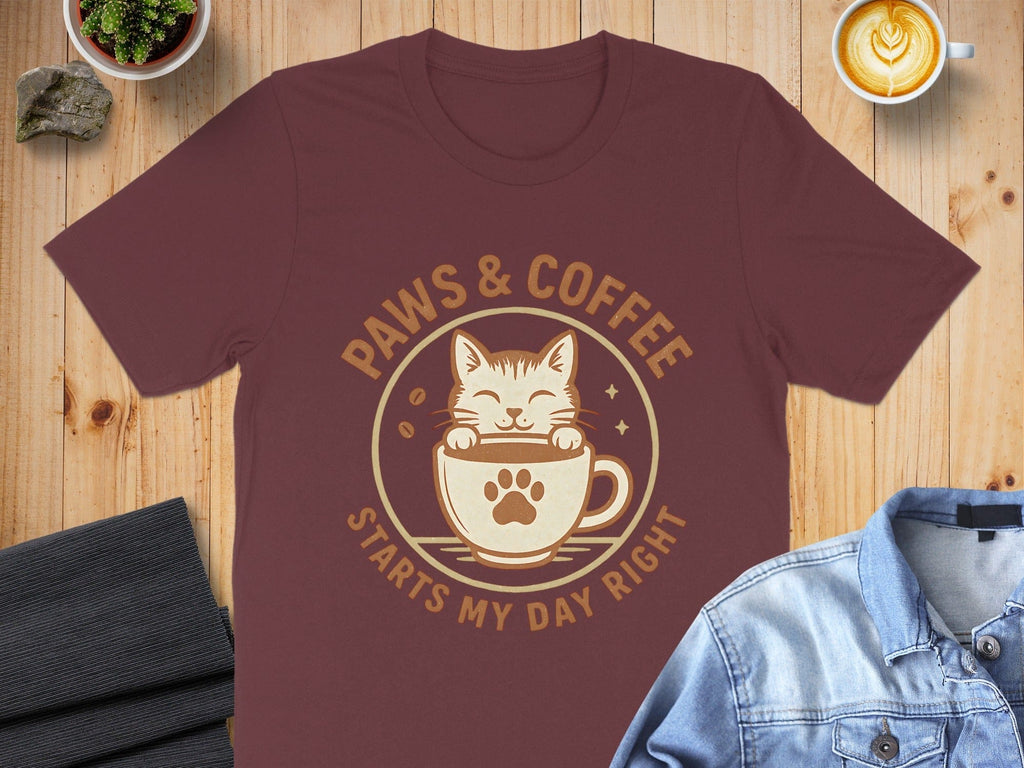 Paws and Coffee Starts My Day Right Shirt