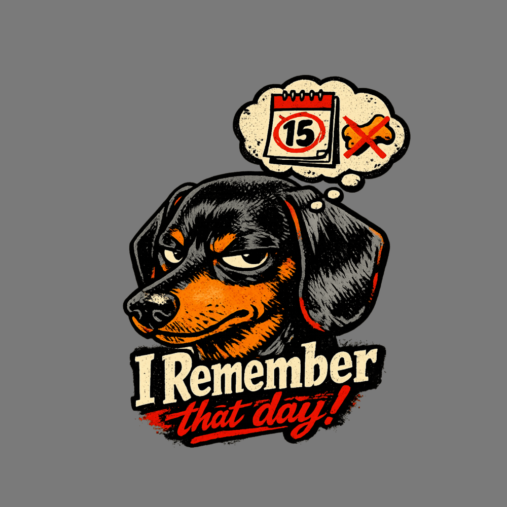 I Remember That Day Dog with Calendar Thought Art Print