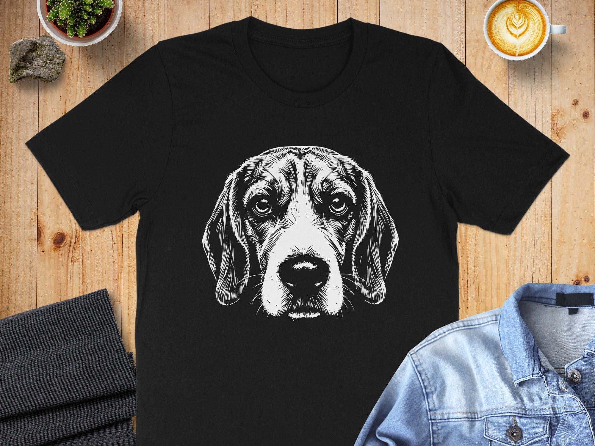 Realistic Dog Face Graphic Black T-Shirt for Animal Lovers