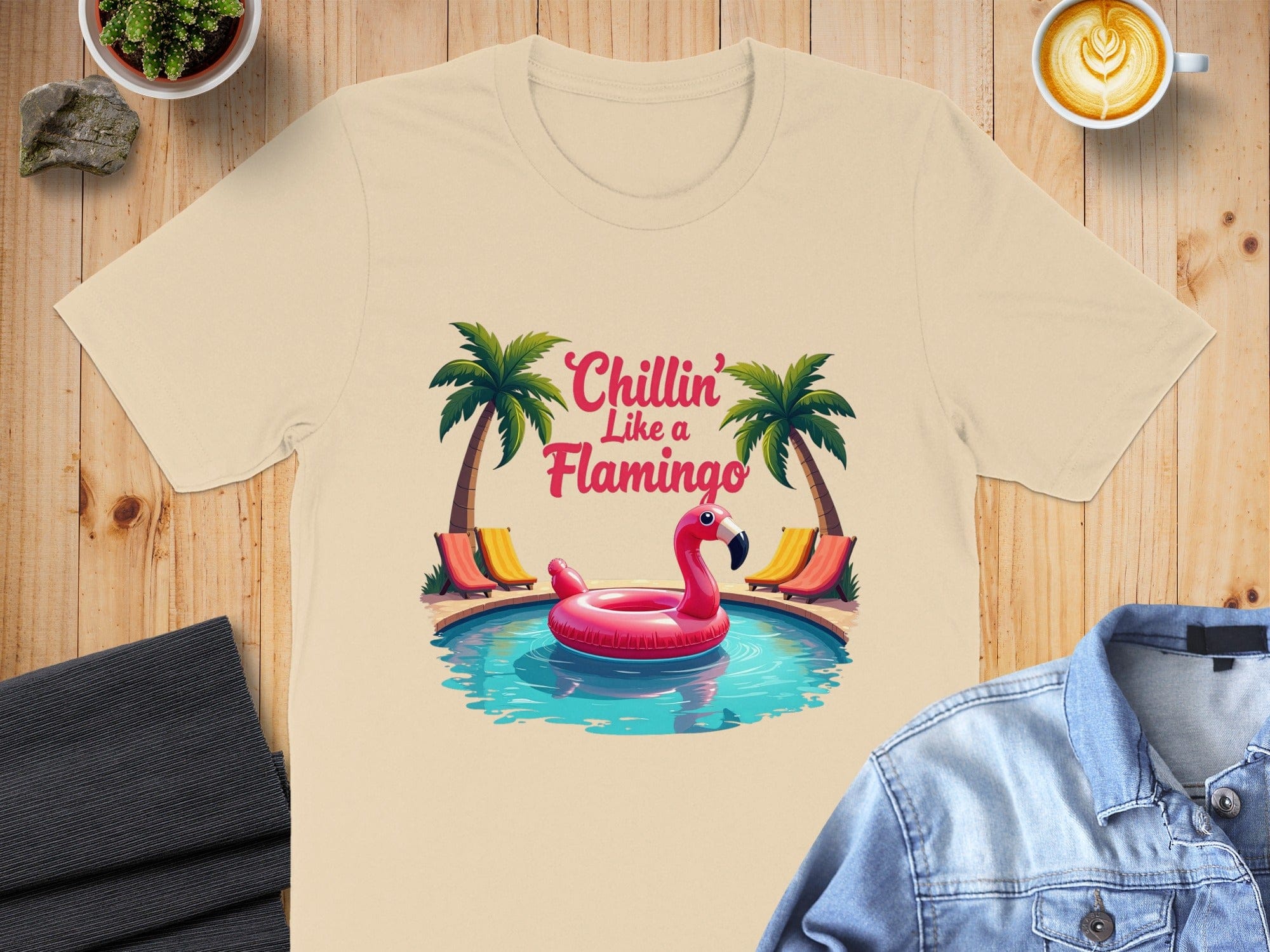 Chillin Like a Flamingo Graphic Tee for Summer Fun