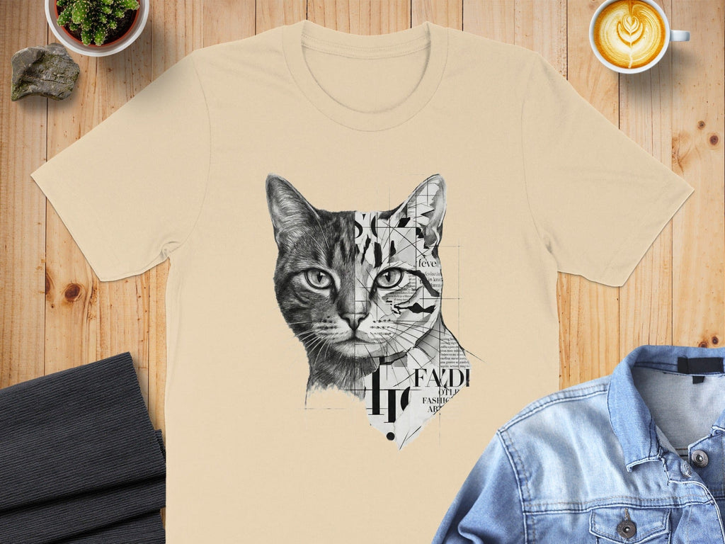 Cat Graphic Abstract Art Design T-Shirt Product