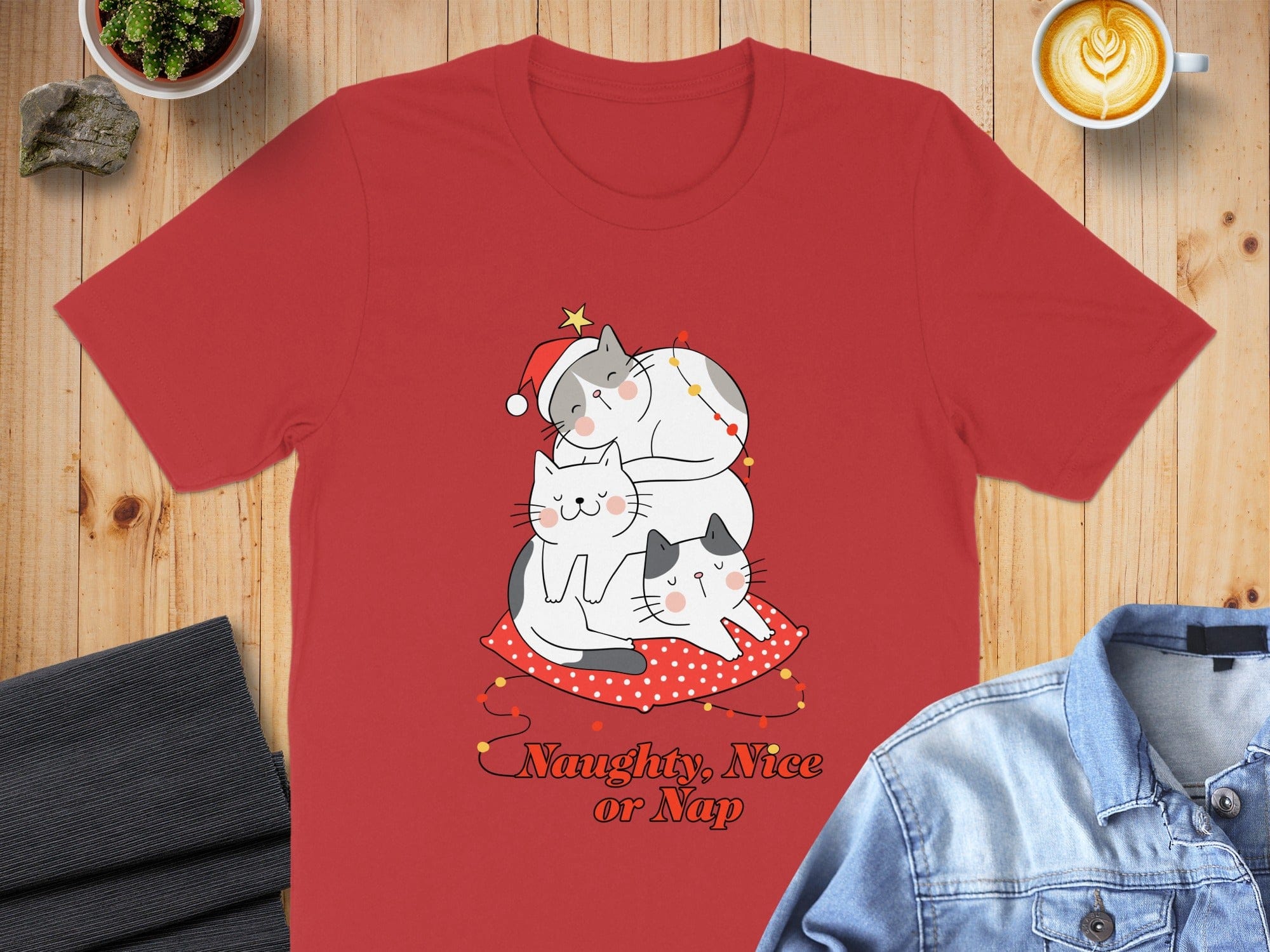 Naughty Nice or Nap Festive Cats t-shirt