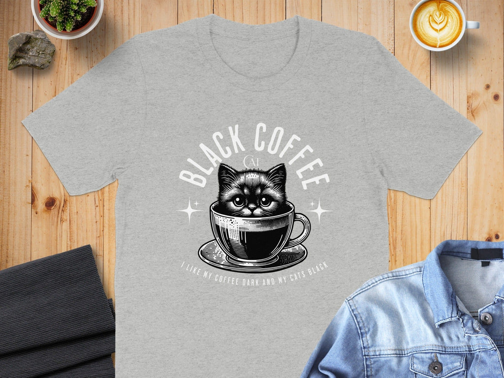 Black Coffee Cat I Like My Coffee Dark And My Cats Black T-Shirt