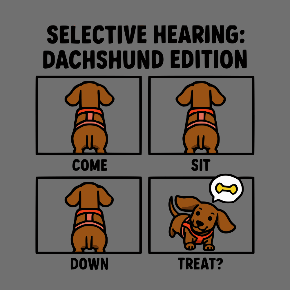 Selective Hearing Dachshund Edition Funny Graphic