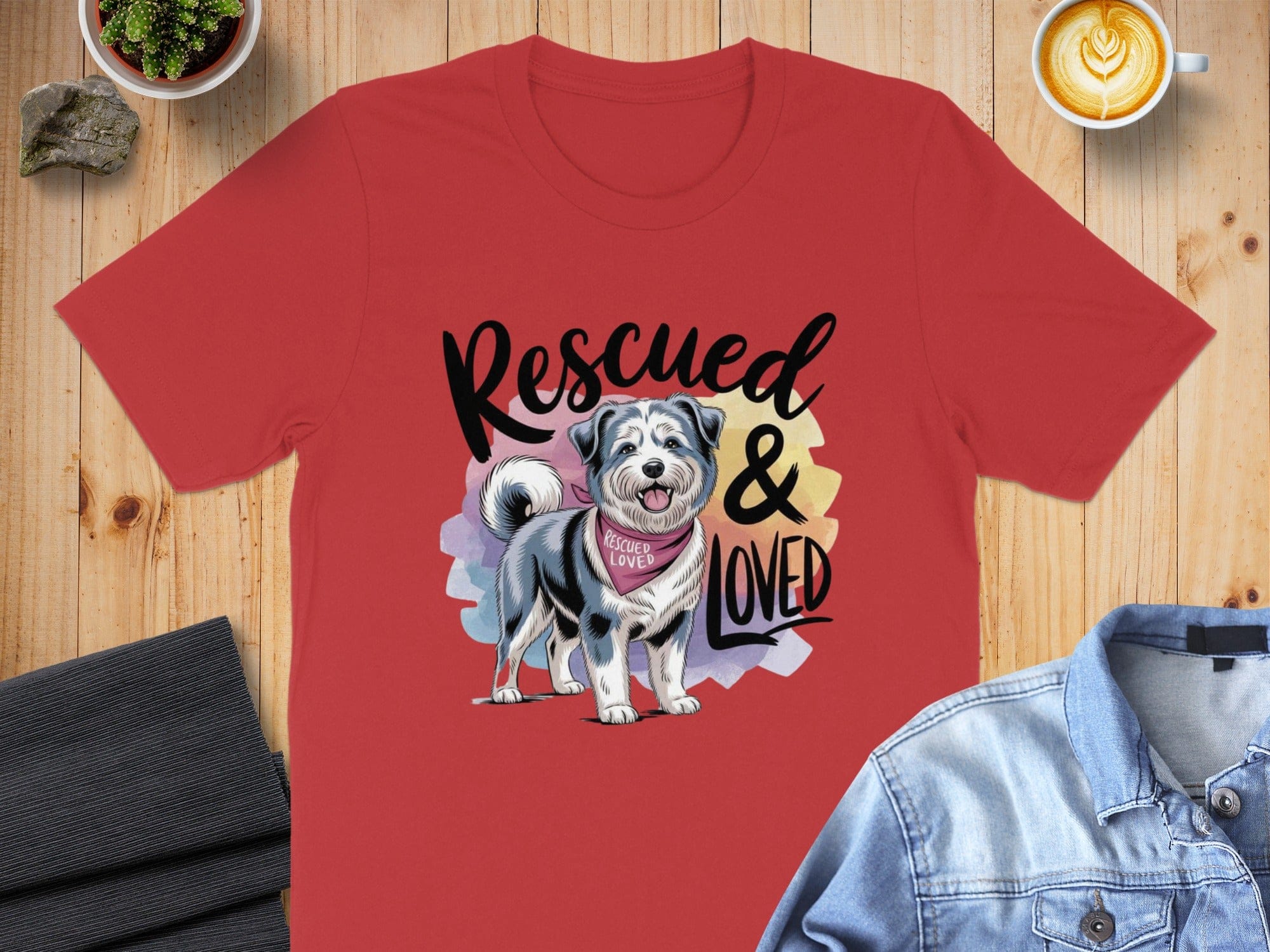 Rescued and Loved Adorable Dog Graphic T-Shirt