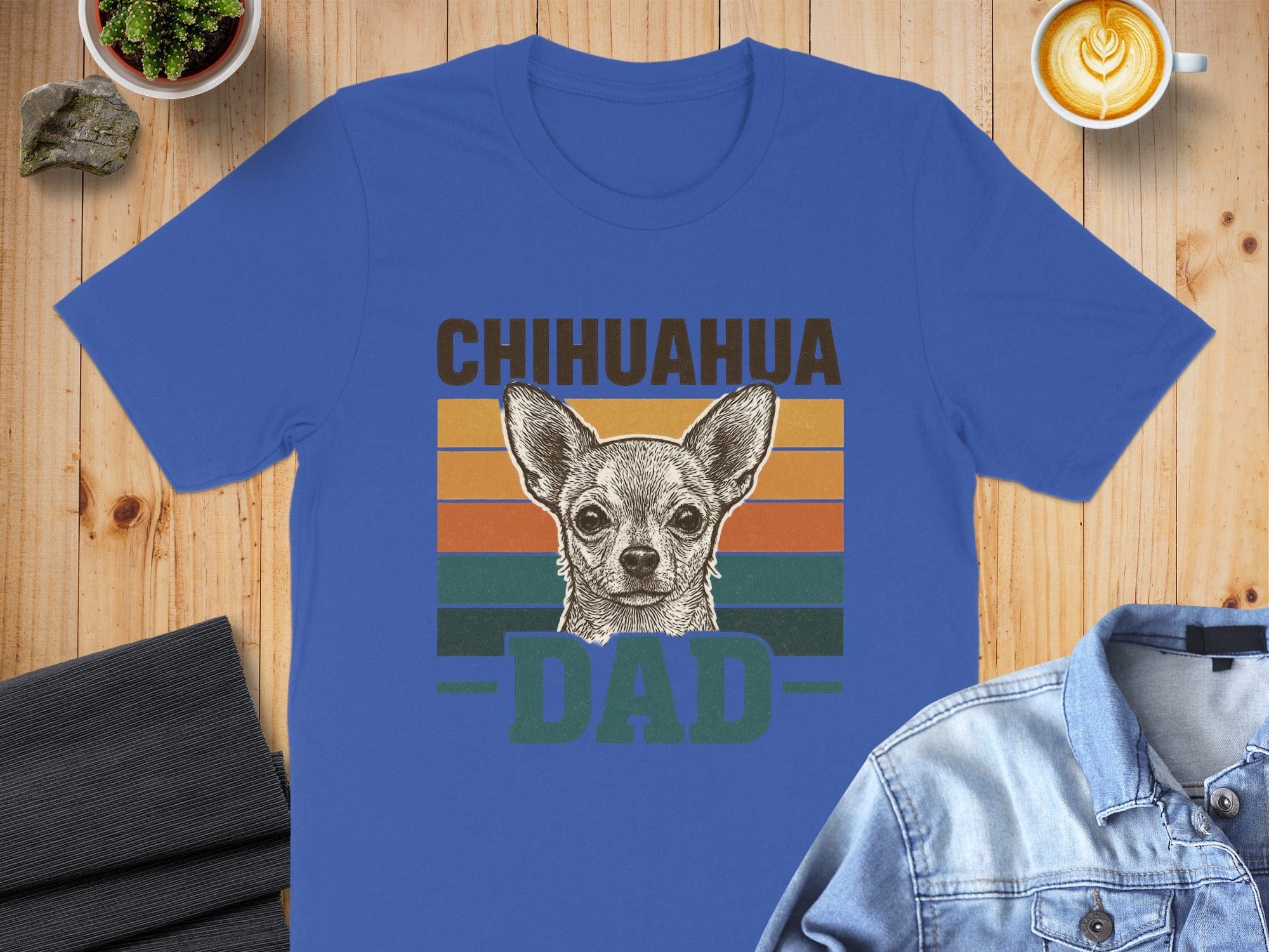 Chihuahua Dad Retro Graphic Design T-shirt