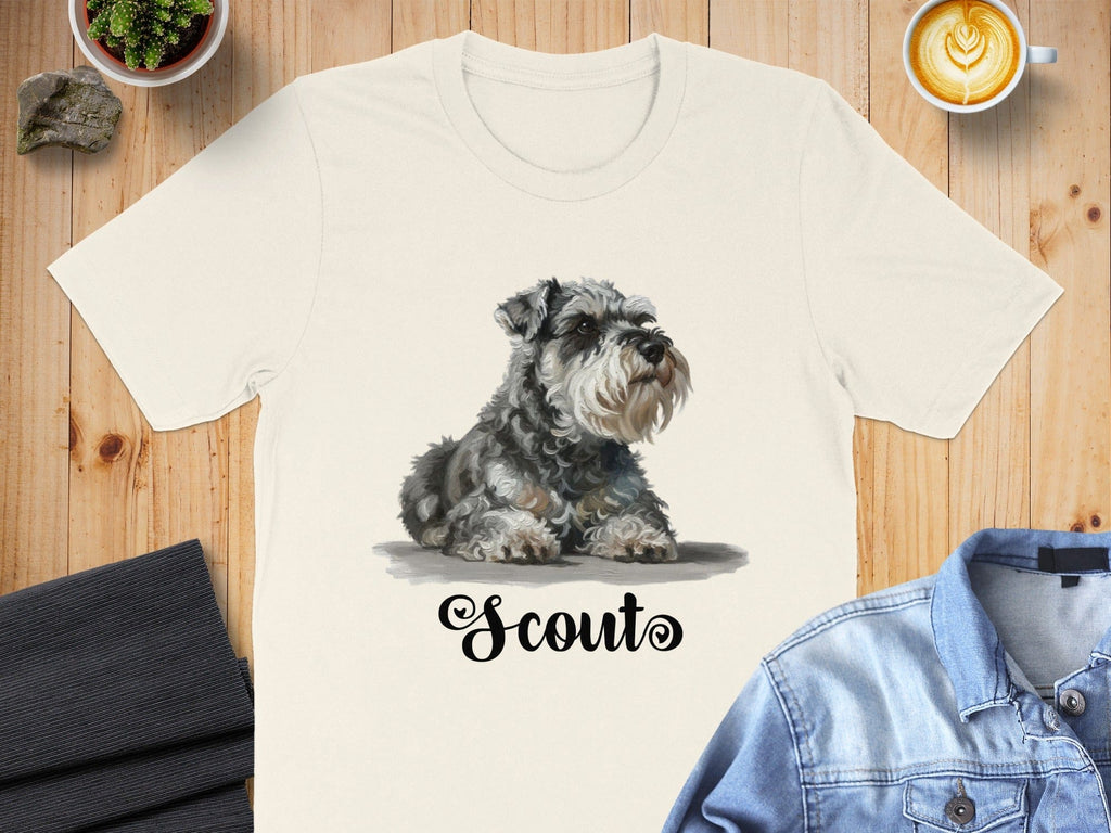 Adorable Schnauzer Scout Design T-shirt for Pet Lovers