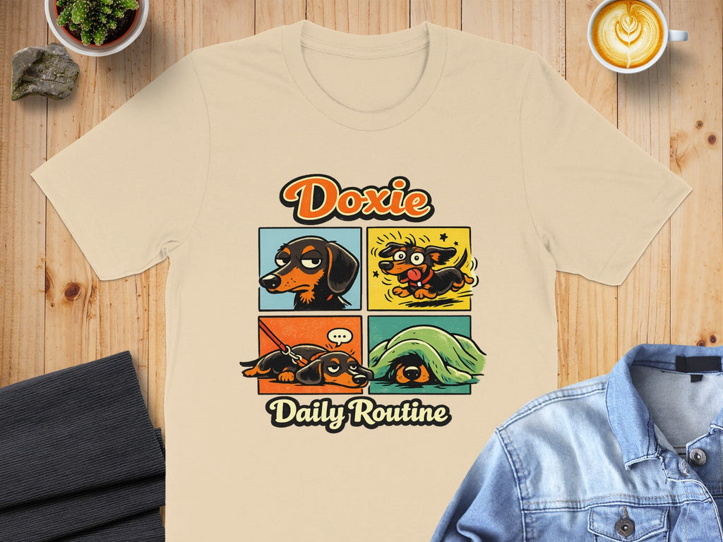 Doxie Daily Routine Funny Dachshund Graphic Shirt