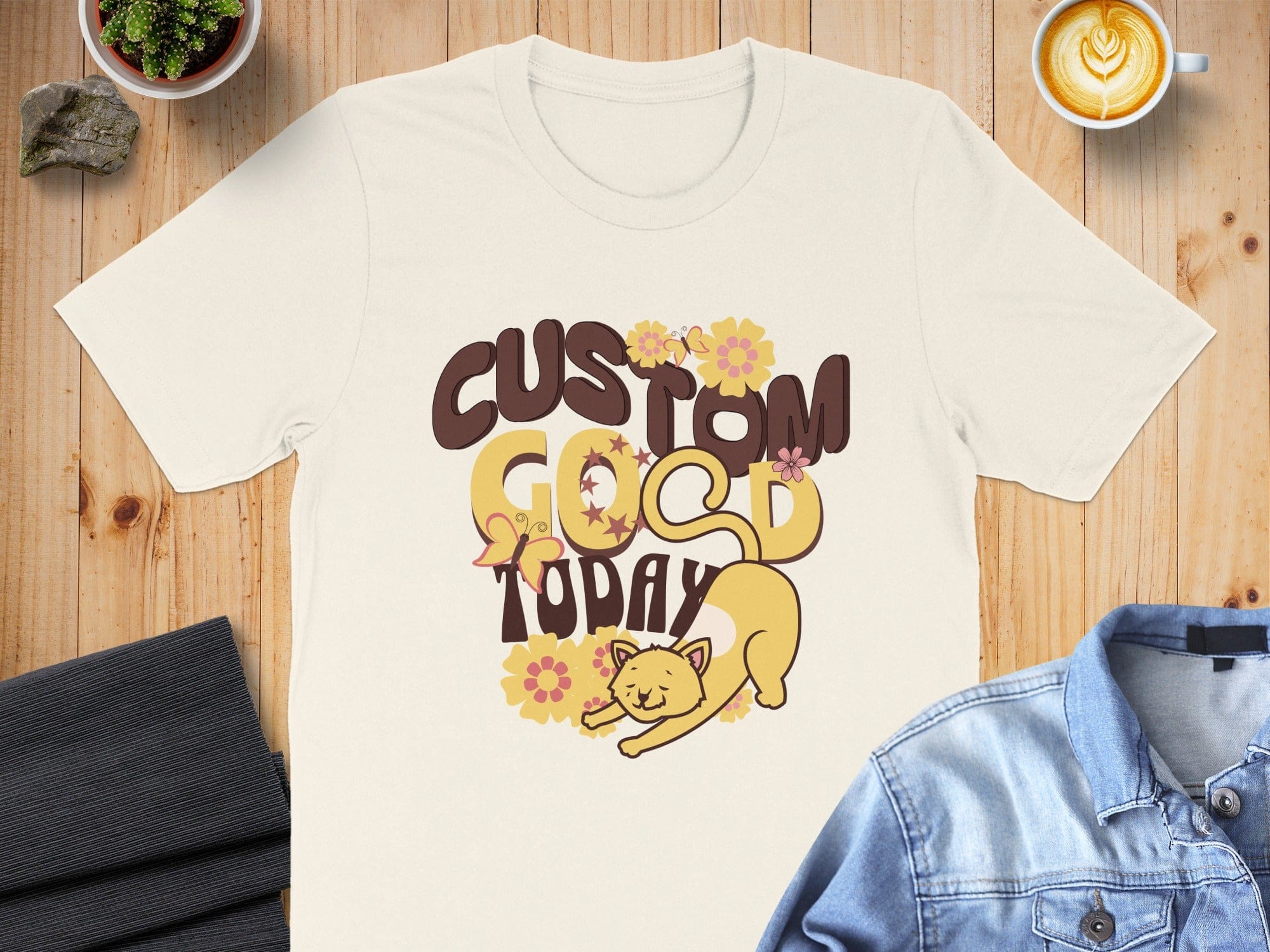 Custom Good Today Cat Graphic T-Shirt product