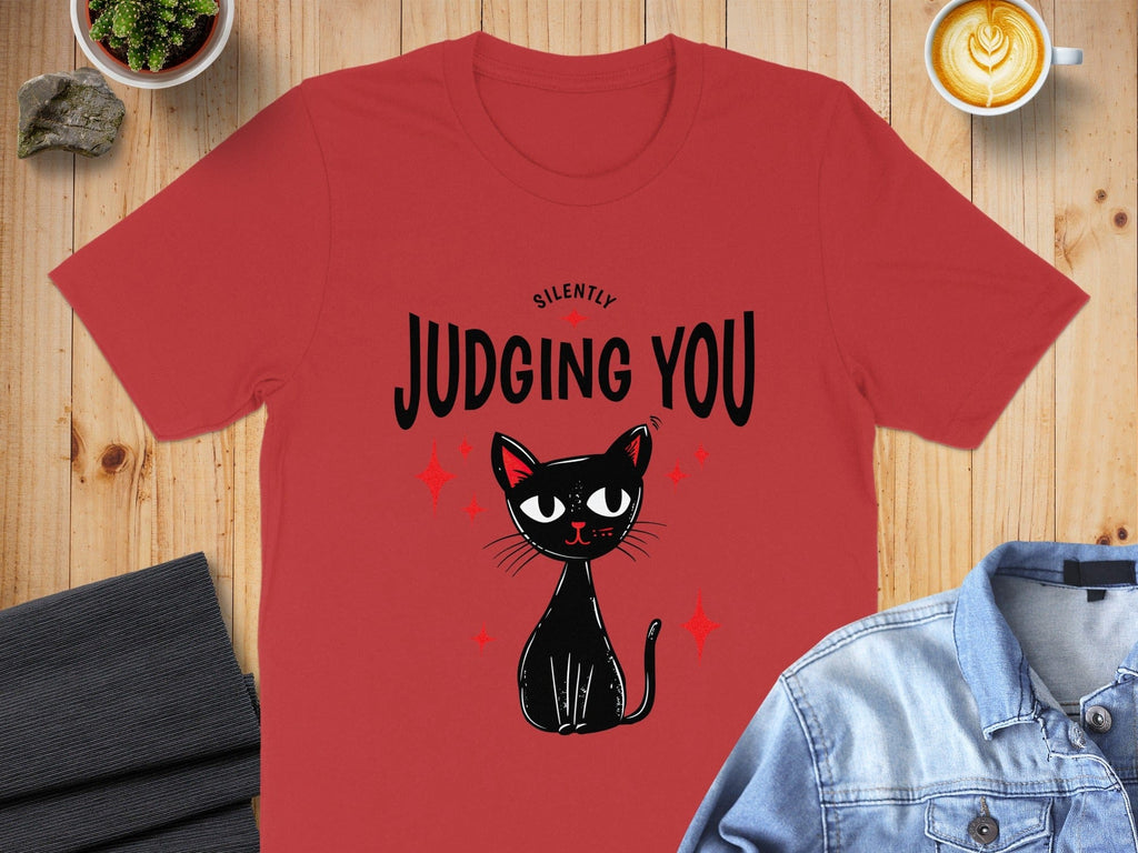 Silently Judging You Cat Graphic Tee Shirt