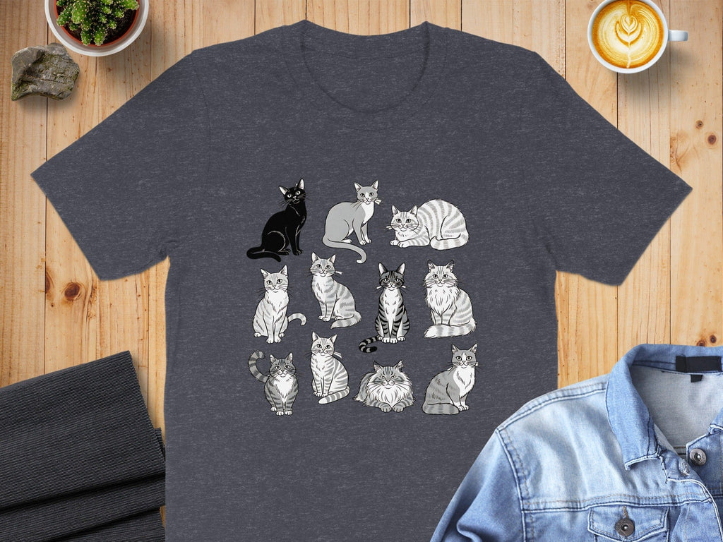 Cute Cat Cartoon Graphic Printed T-shirt