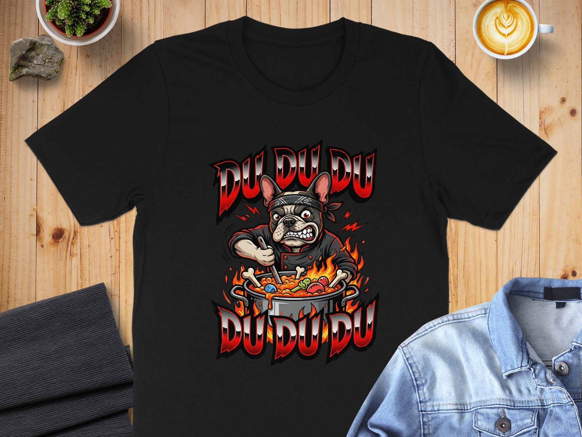 Du Du Du Fighting Bulldog Chef Graphic T-shirt