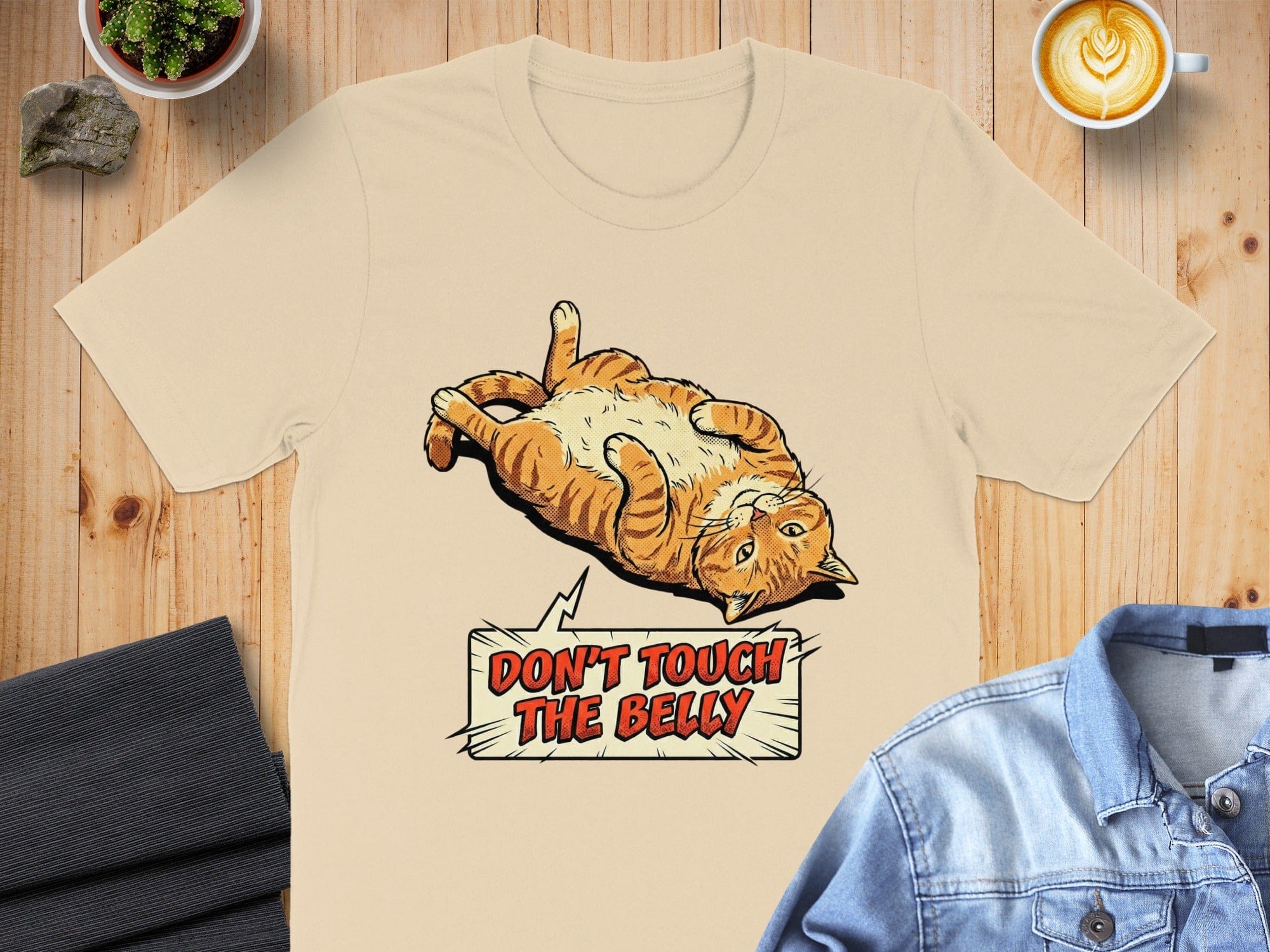 Don't Touch the Belly Funny Cat Graphic Shirt