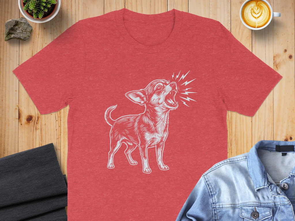Cute Chihuahua Dog Illustration Red Shirt Product