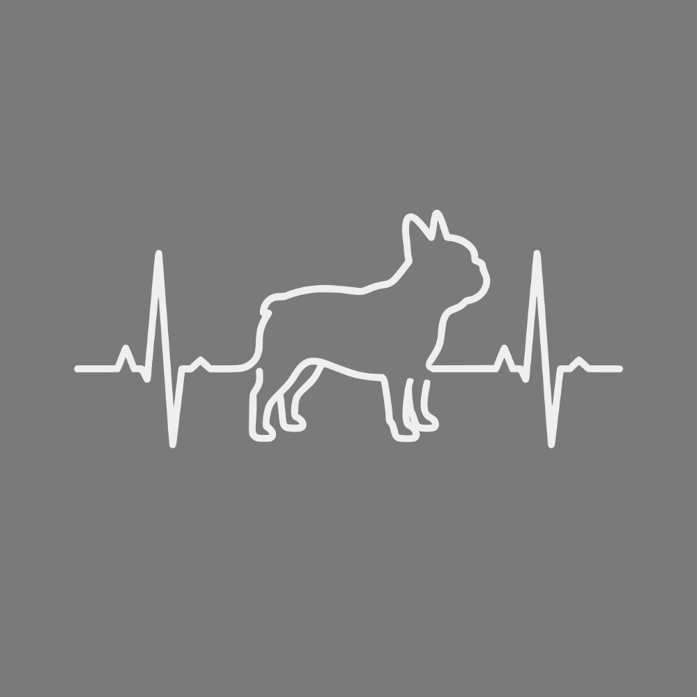 French Bulldog Heartbeat Wall Art Sticker Gift Decor