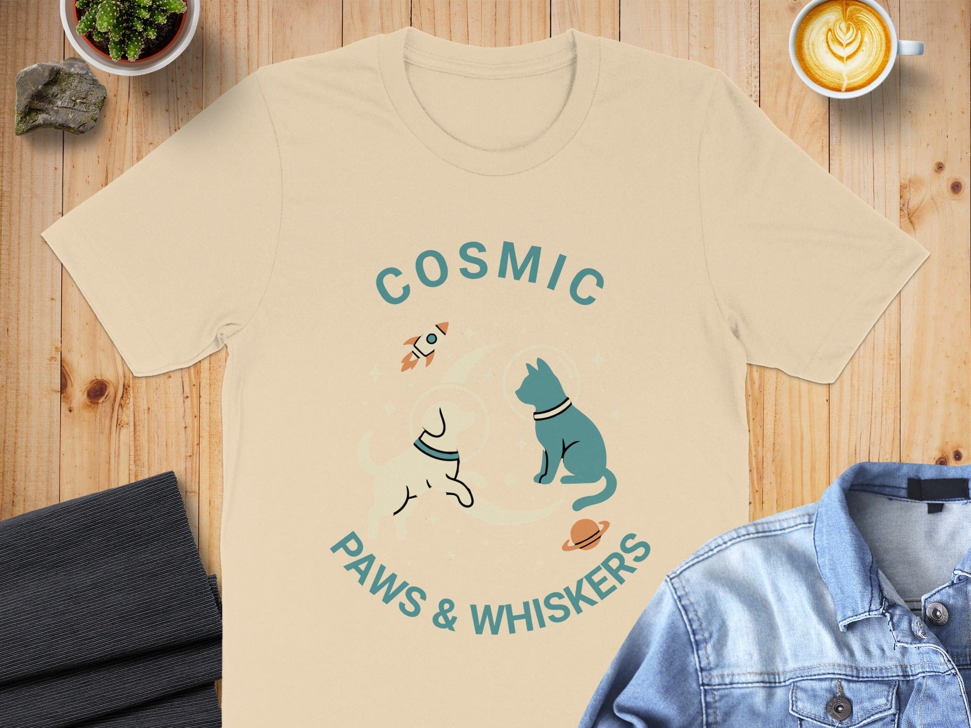 Cosmic Paws and Whiskers Graphic Tee Product
