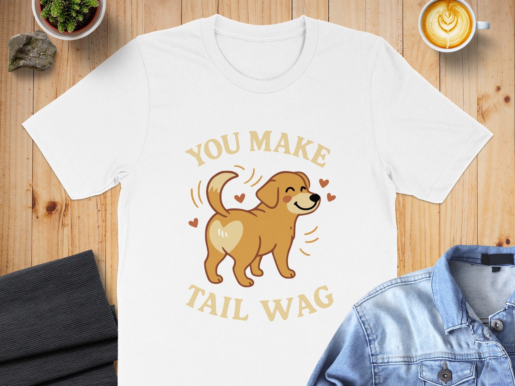 You Make Tail Wag Cute Illustrated Dog T-Shirt