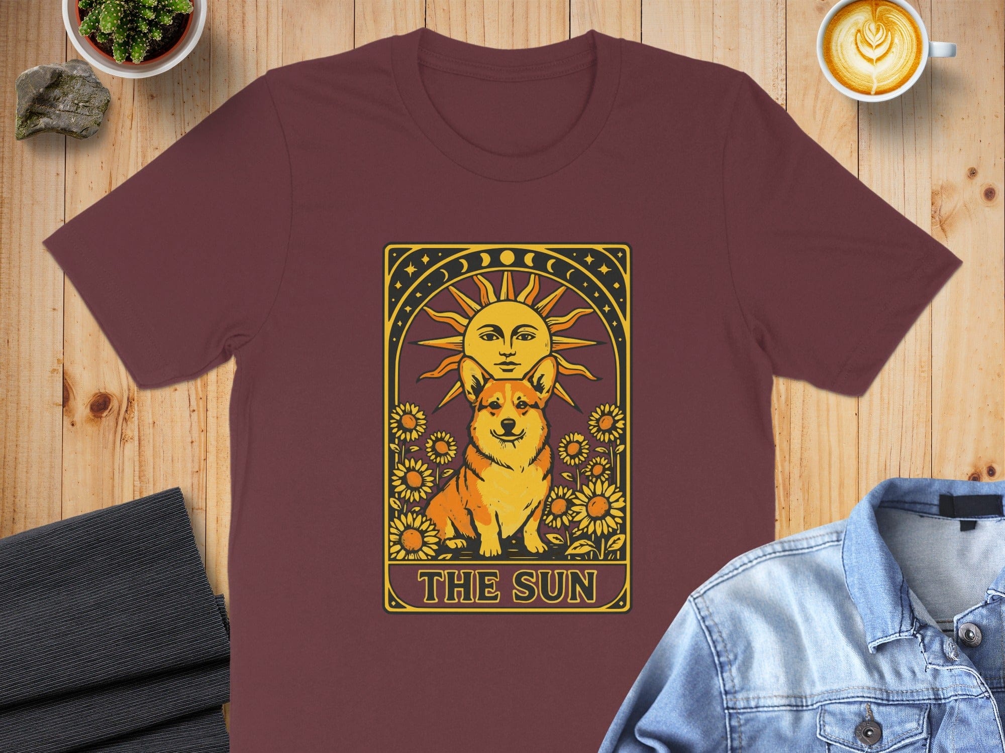 The Sun Tarot Card Dog and Sunflower Graphic Tee