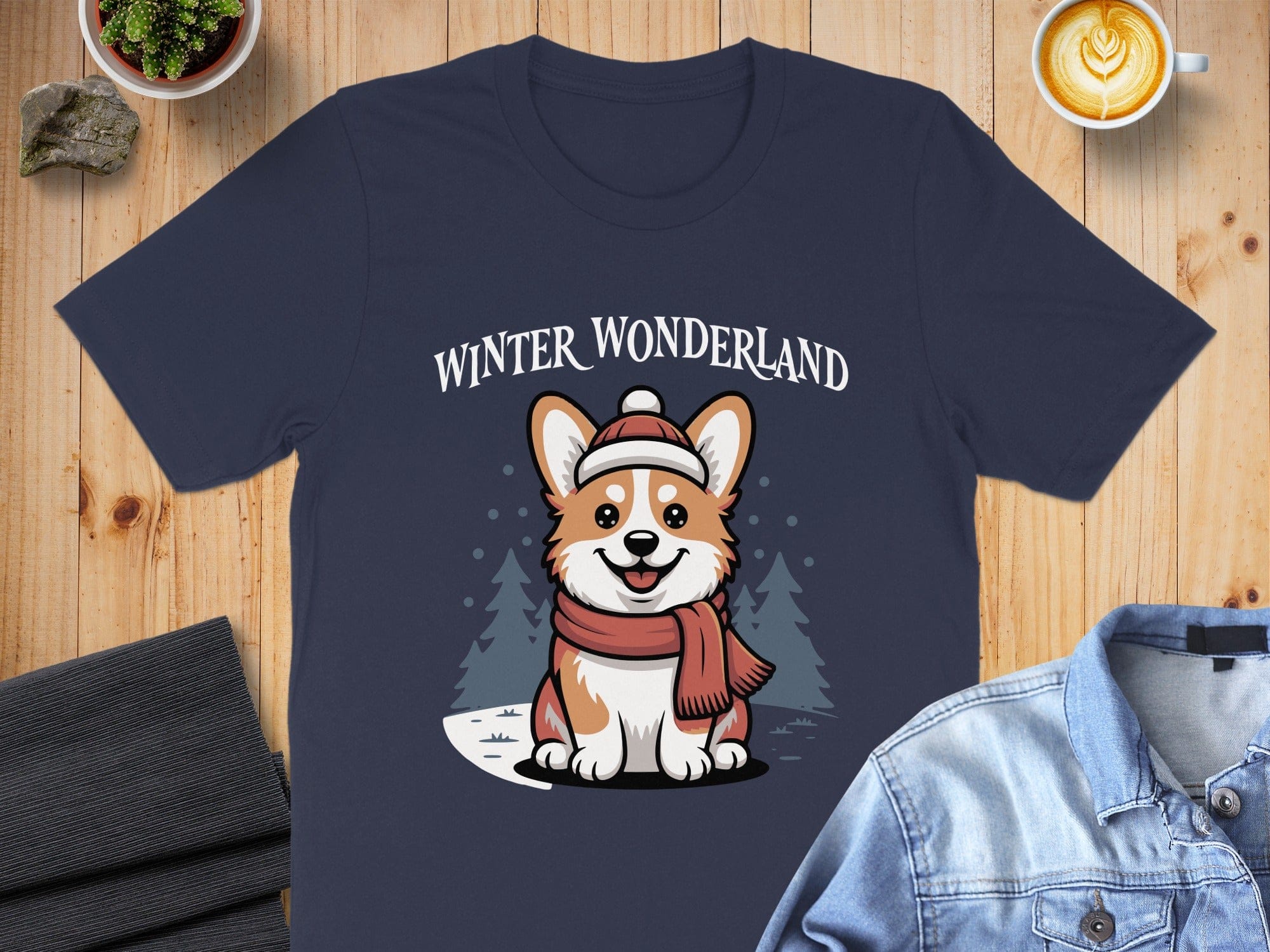 Winter Wonderland Corgi Tee for Seasonal Cheer