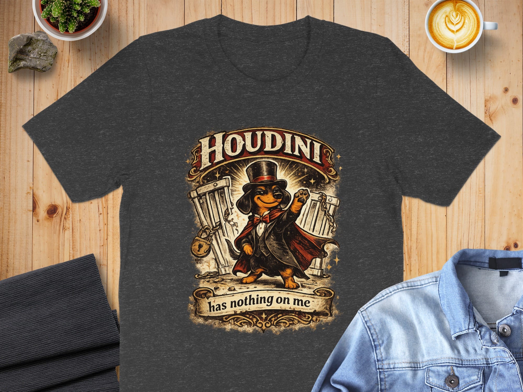 Houdini Has Nothing On Me Dog Magician T-shirt