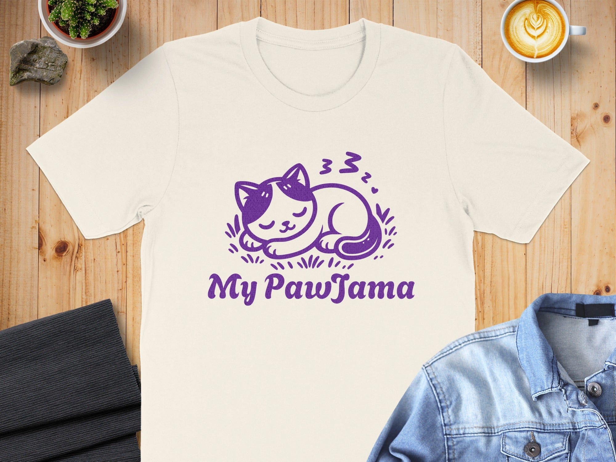 Adorable Cat Sleeping My PawJama Graphic T-shirt