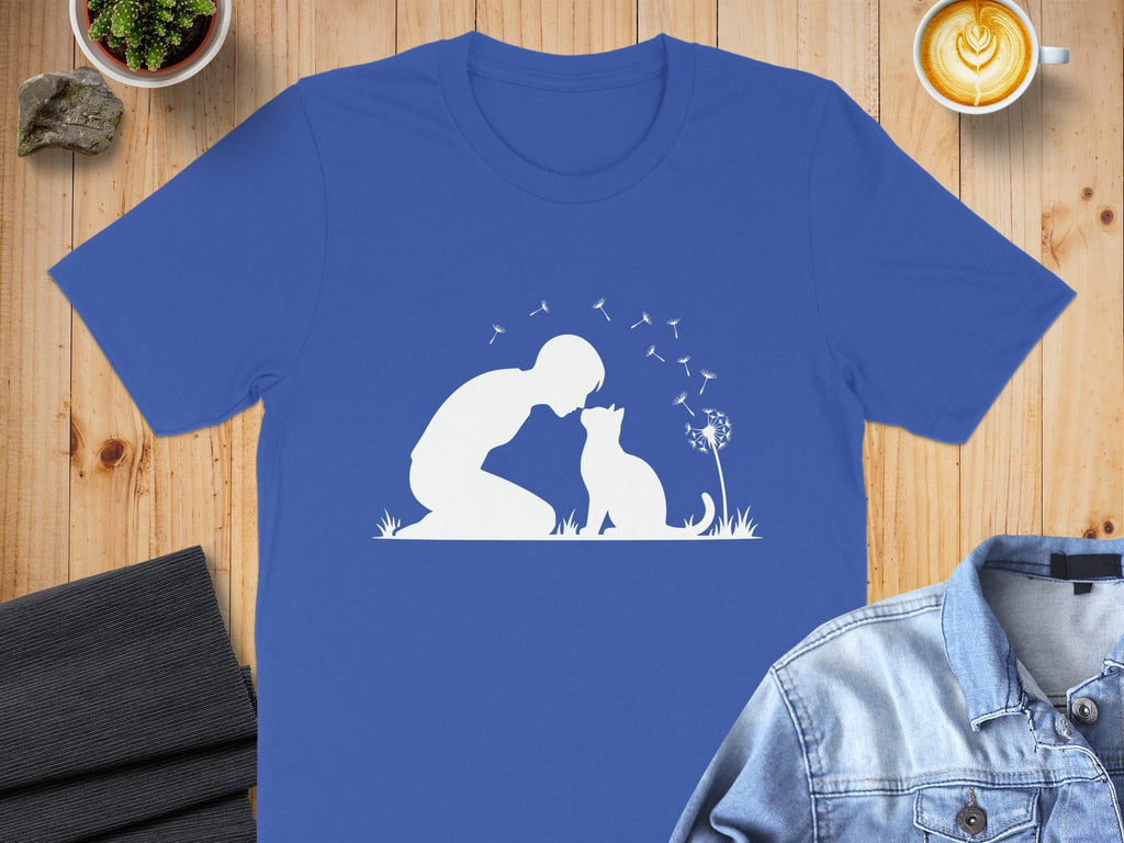 Heartwarming Scene of Human and Cat T-shirt