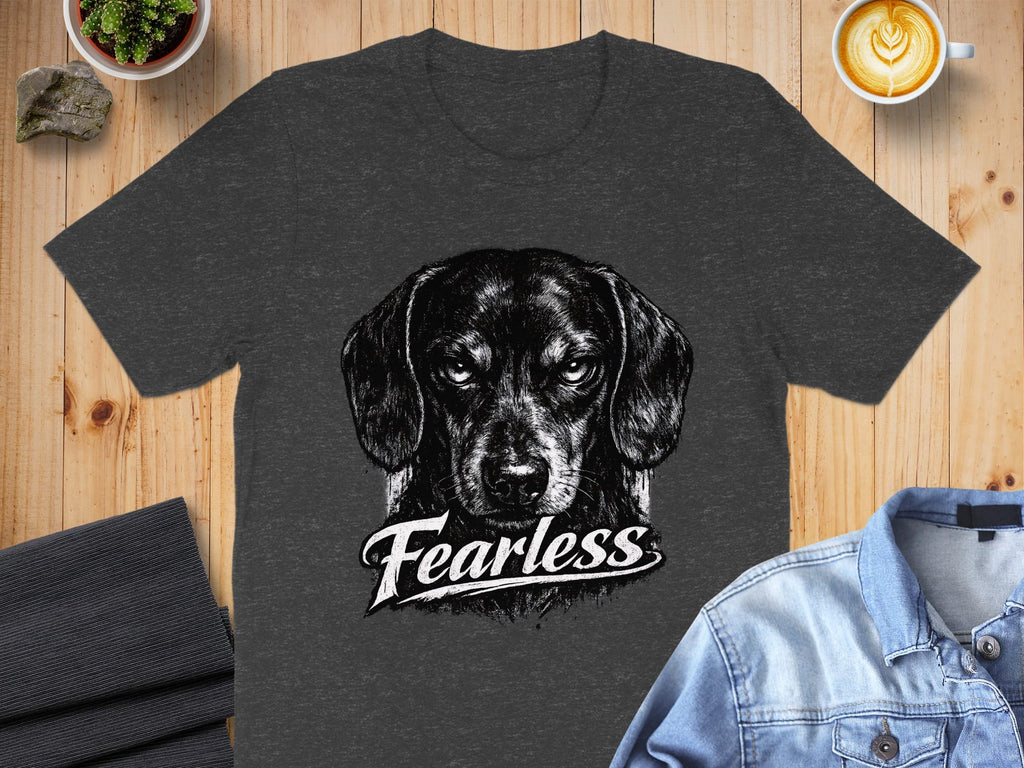 Fearless Dog Graphic Design Printed T-shirt