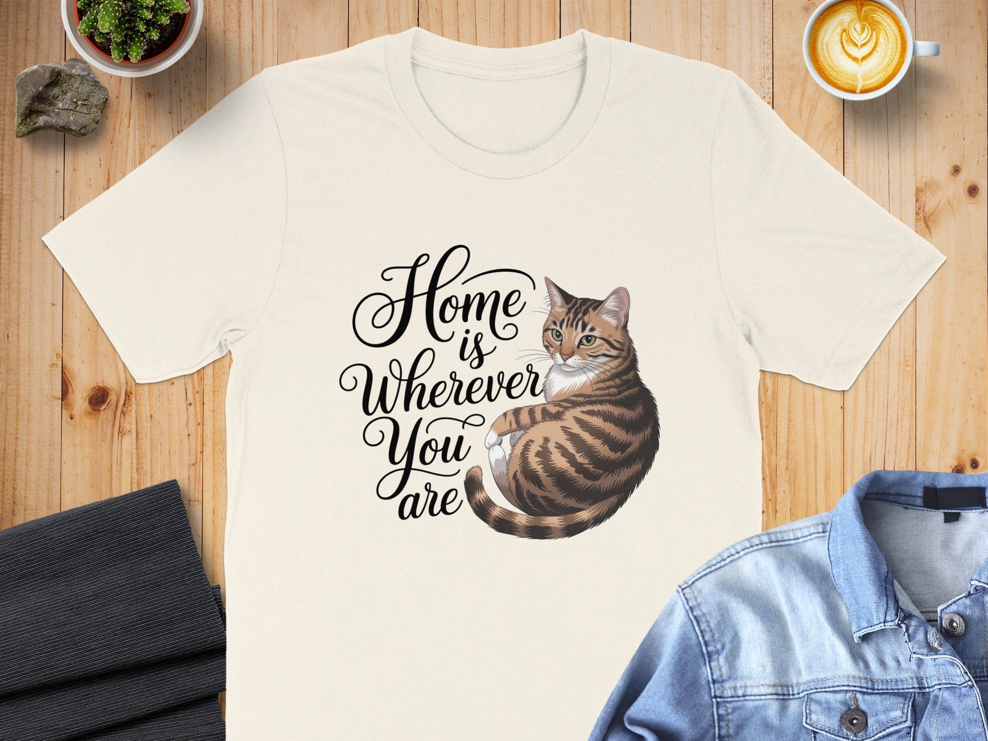 Home is Wherever You Are Cat Print T-shirt