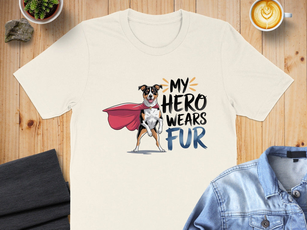 My Hero Wears Fur Graphic Tee for Dog Lovers