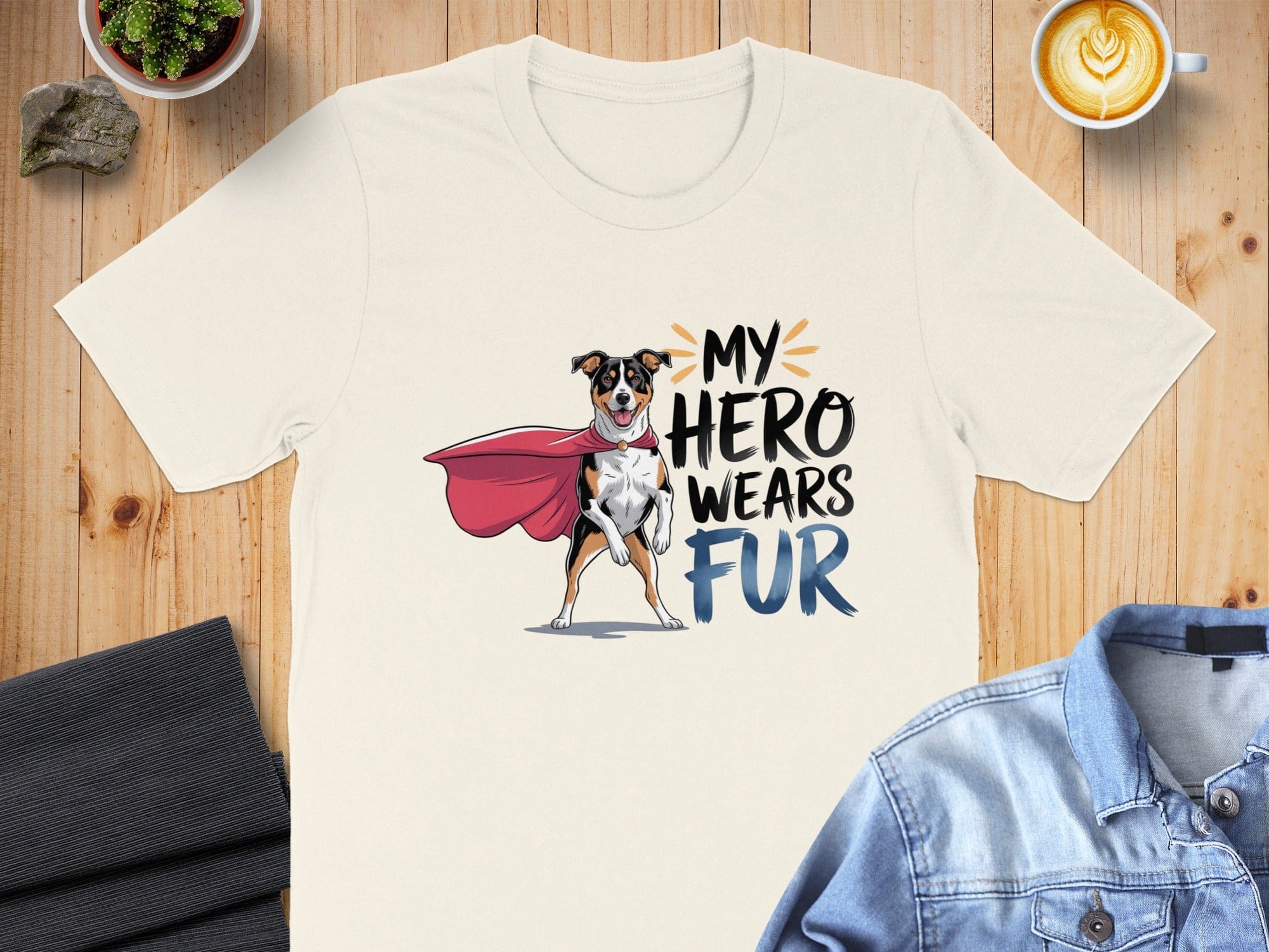 My Hero Wears Fur Graphic Tee for Dog Lovers