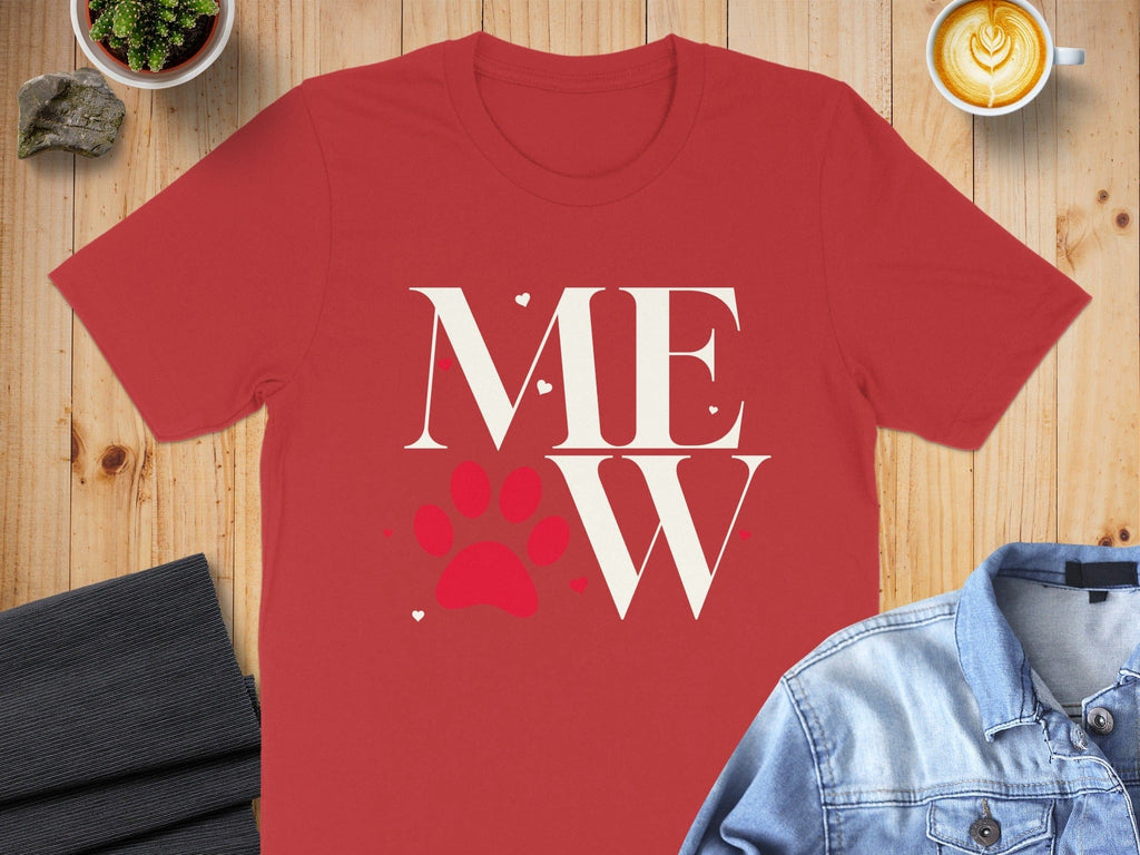 Cute Red Cat Lover Funny Mew Unisex T-Shirt Product