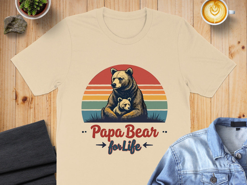 Papa Bear for Life Graphic Tee Shirt