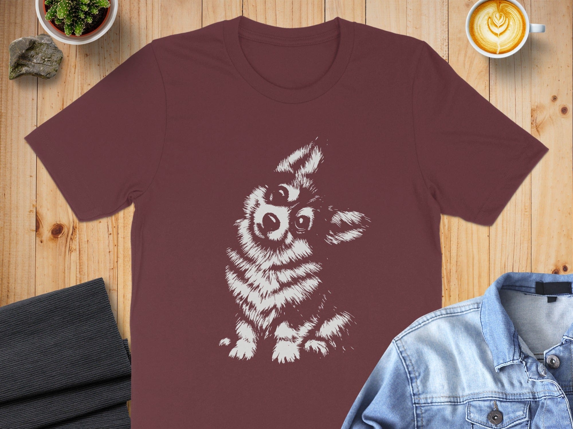 Adorable Dog Illustration Short Sleeve T-shirt