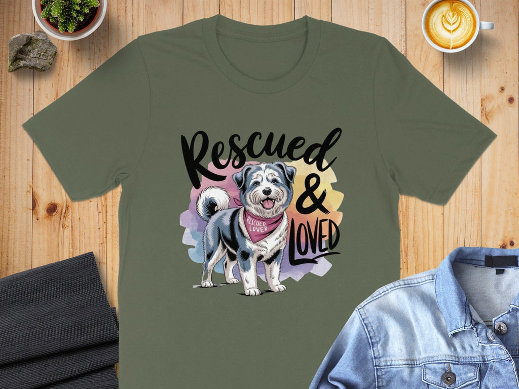 Rescued and Loved Dog Graphic T-shirt Product