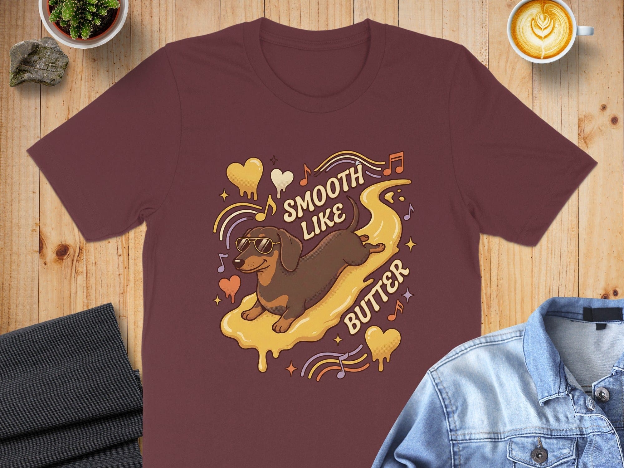 Smooth Like Butter Cute Dachshund Graphic T-shirt