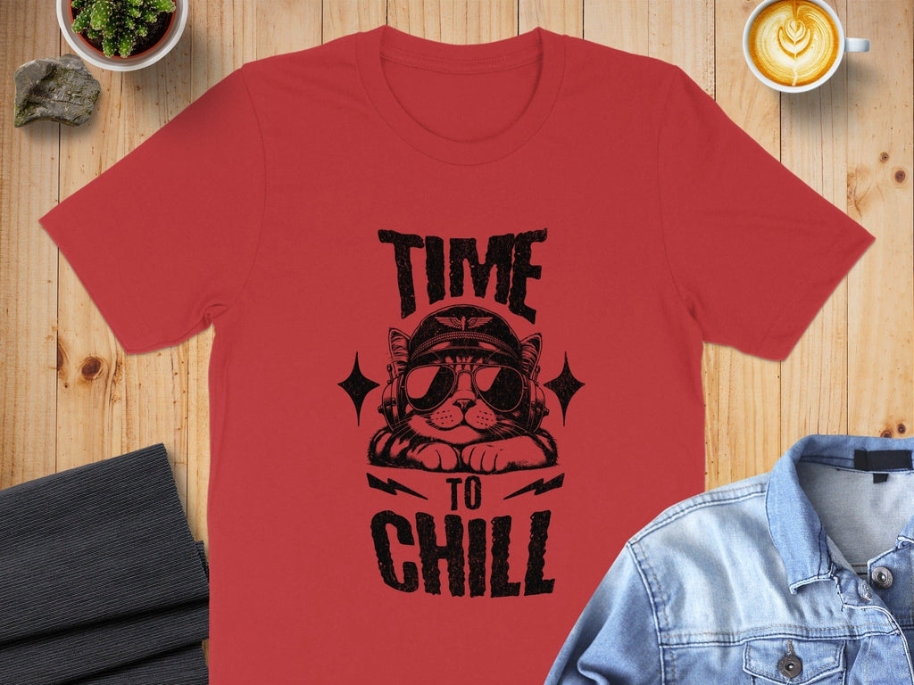 Cool Cat Time to Chill T-Shirt Ideal Casual Outfit