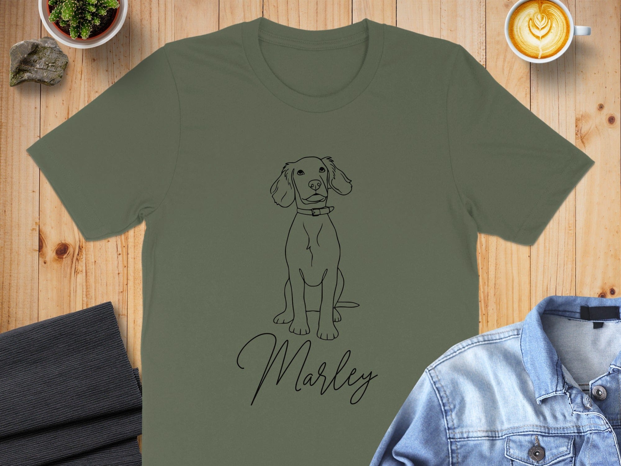 Stylish T-shirt Featuring Cute Dog Design and Marly