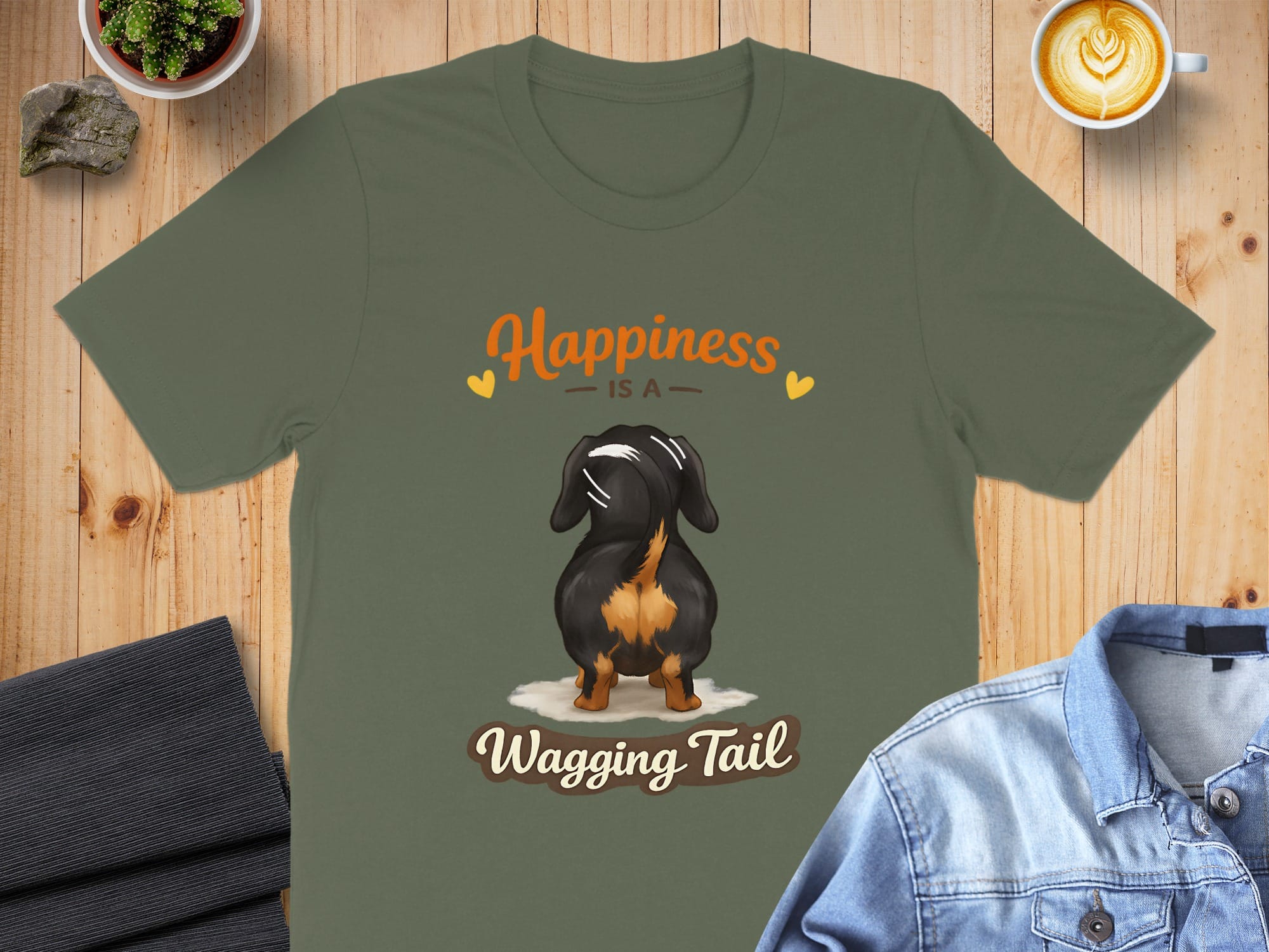 Happiness is a Wagging Tail Dachshund T-shirt