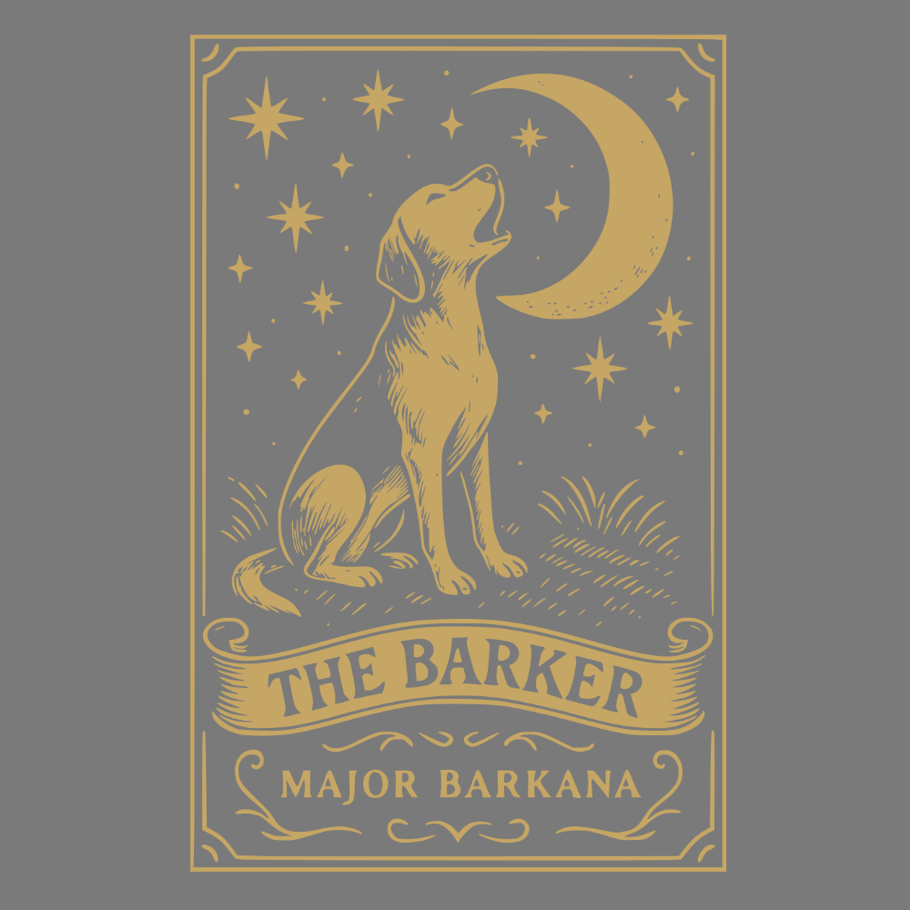 The Barker Major Barkana celestial dog themed poster