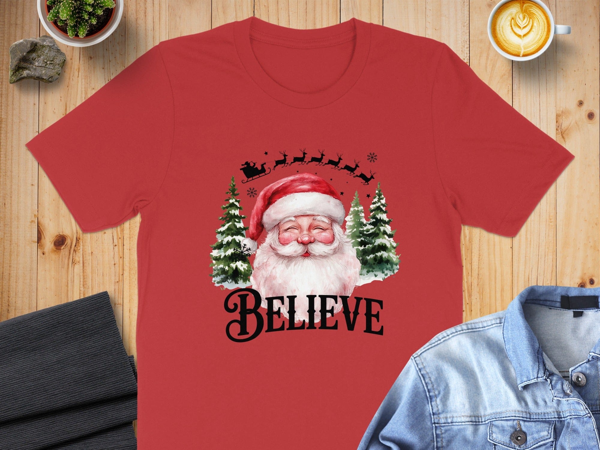 Believe Santa Claus Christmas T-shirt