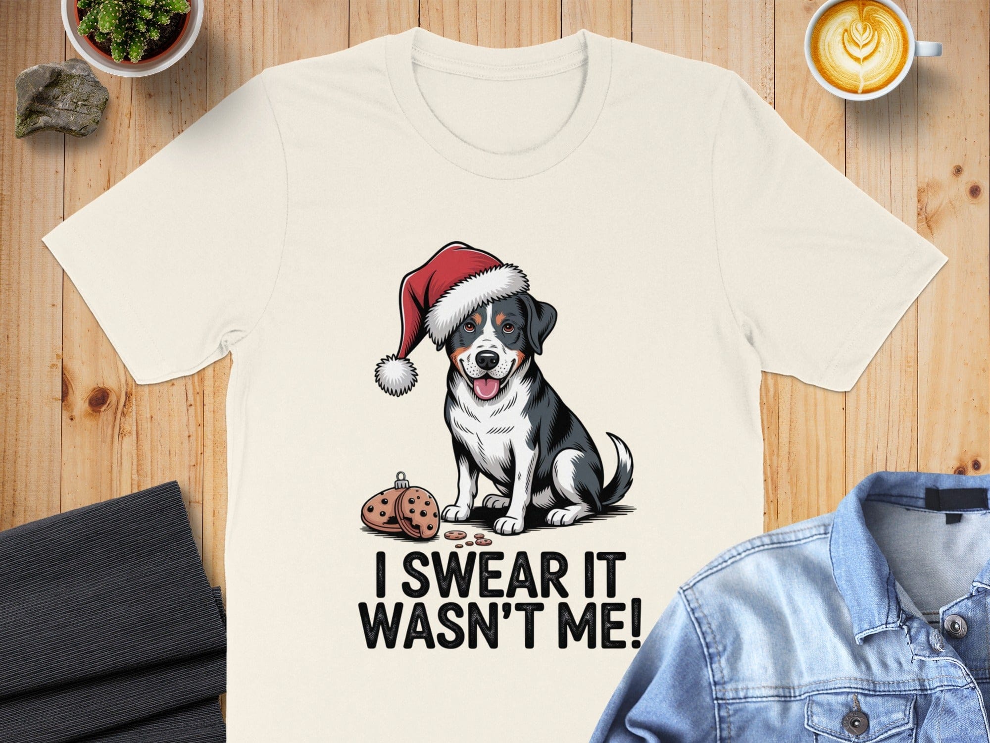 I Swear It Wasn't Me Dog with Santa Hat product