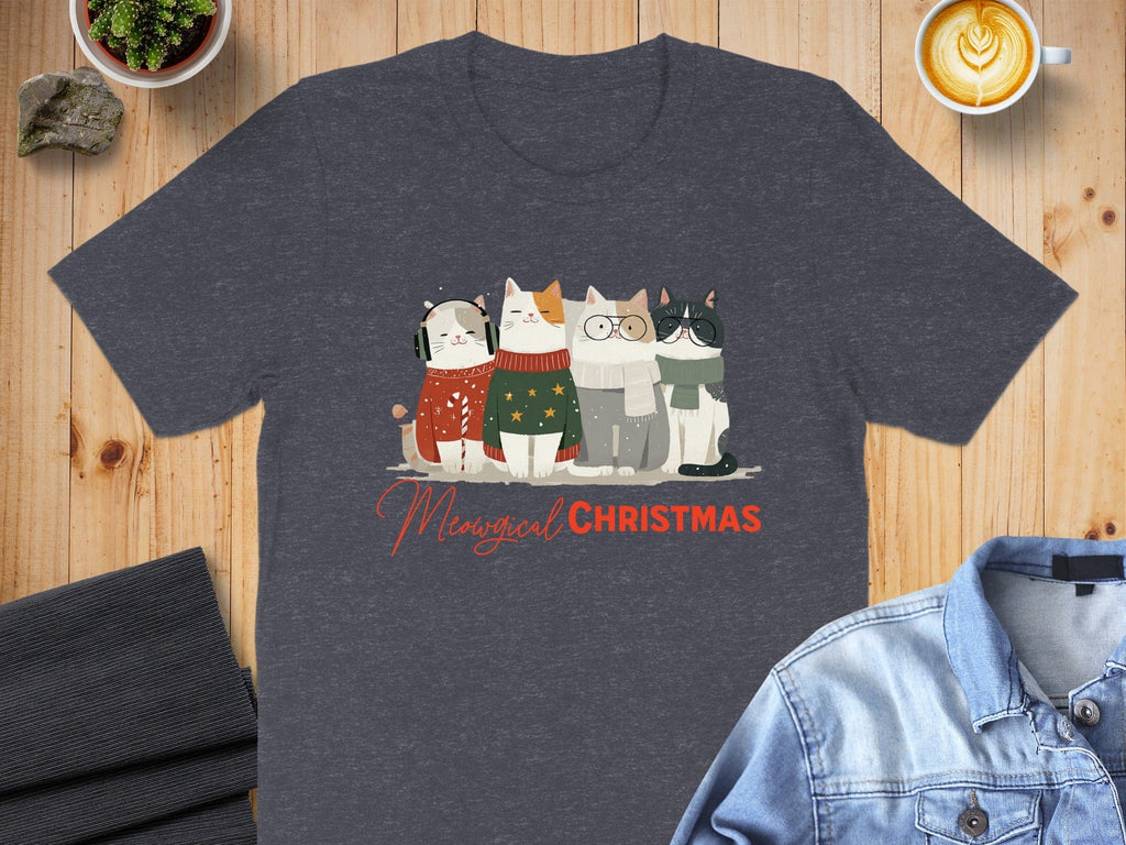 Magical Christmas Cute Cats Graphic T-shirt
